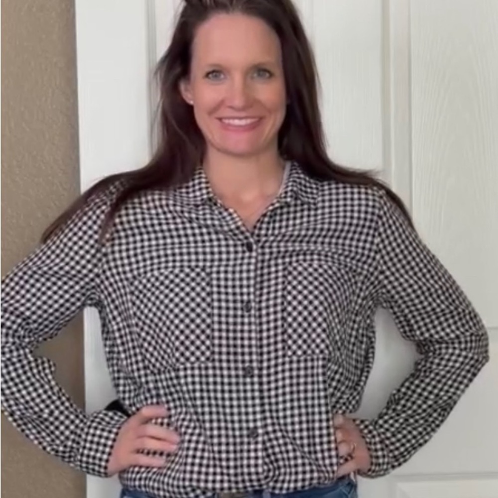 Plaid Print button down shirt